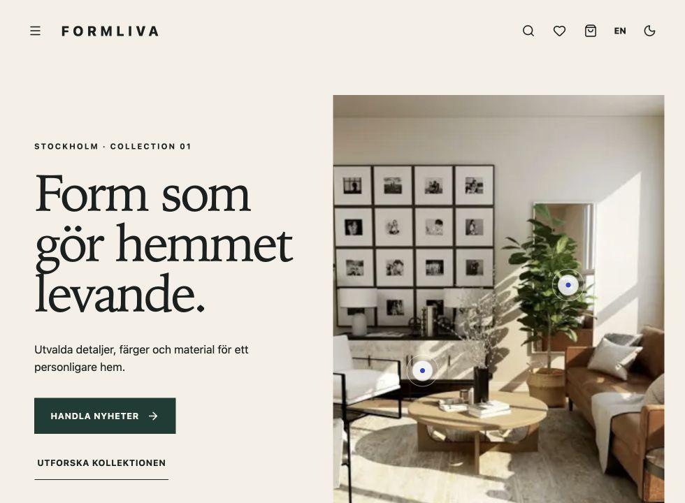 Startsidan för Formliva